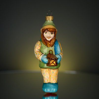 Ялинкова іграшка ручної роботи "Ельф з ліхтарем" 352 фото