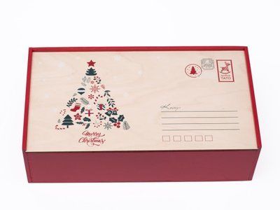 Подарункова коробка на Новий рік &laquo;Татова пошта&raquo; (фарбована) BOX2204 фото