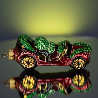 Ялинкова іграшка ручної роботи "Різдвяний кабріолет" 549 фото