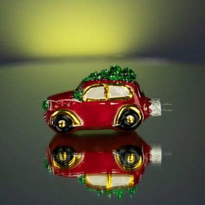 Ялинкова іграшка ручної роботи "Святкове авто" 550 фото