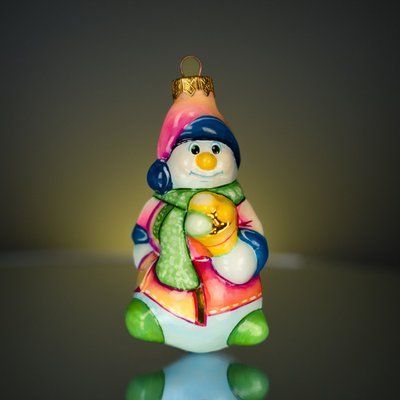 Ялинкова іграшка ручної роботи "Барвистий сніговик" 289 фото